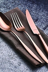 Aryıldız Elegant Bronz 24 Parça 6 Kişilik Çatal Kaşık Bıçak Takımı
