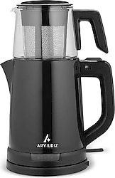 Aryıldız Tea Joy 1800 W Siyah Cam Demlikli Çay Makinesi