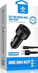 Arbaks ARB-606 15.5 W Lightning Kablolu Hızlı Araç Şarj Aleti