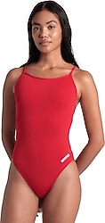 Arena Swimsuit Lace Back Solid 004651-405 Kırmızı Kadın Mayo