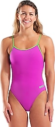 Arena Swimsuit Lace Back Solid 004651-966 Pembe Kadın Mayo
