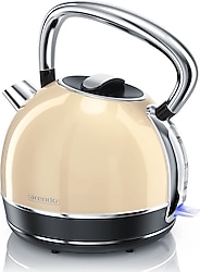 Arendo Retro Bej 2200 W 1.7 lt Çelik Kettle