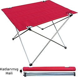 Argeus 54001 Katlanabilir Alüminyum Masa Kırmızı