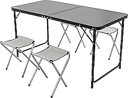 Argeus Elevate Plus 120x60 cm 4 Kişilik Alüminyum Kamp Masa Sandalye Takımı