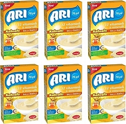Arı Mama 12 Vitaminli 6 Mineralli Sütlü Ballı İrmikli Kahvaltı Pirinç Unu Kaşık Maması 200 gr 6 Adet