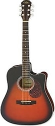 Aria ADW-01CE BS Cutaway Brown Sunburst Elektro Akustik Gitar