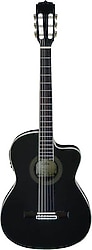 Aria AK30CETNBK İnce Kasa Cutaway Elektro Klasik Gitar