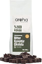 Aroha %100 Bitter Kuvertür Çikolata 500 gr