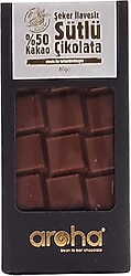 Aroha %50 Kakao Şeker İlavesiz Sütlü Çikolata 80 gr