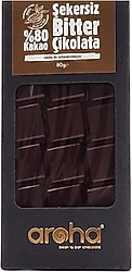 Aroha %80 Kakao Şekersiz Bitter Çikolata 80 gr