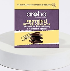 Aroha Proteinli Şeker İlavesiz Bitter Çikolata 40 gr