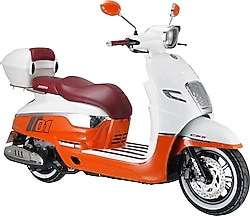 Arora Malibu Pro 125 cc Scooter Motosiklet Beyaz-Turuncu