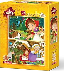 Art Puzzle Kırmızı Pelerinli Kız 12 + 24 Parça 5550