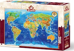 Art Puzzle Jeopolitik Dünya Haritası 2000 Parça Puzzle 5496