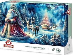 Art Puzzle Kuzey Işıkları ve Noel Baba 260 Parça Puzzle 40267