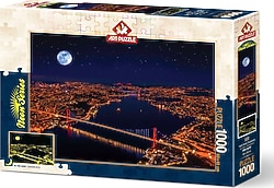 Art Puzzle Üç Köprü, Bosphorus Neon Puzzle 1000 Parça 5239