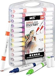Art-X Acrylic Duo 18054 Su Bazlı Çift Taraflı 24'lü Marker Kalem Seti