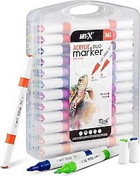 Art-X Acrylic Duo 18058 Su Bazlı Çift Taraflı 36'lı Marker Kalem Seti