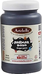 Artebella 250 ml Parmak Boya Siyah