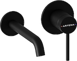 Artema Minimax Round A4353736 Mat Siyah Ankastre Lavabo Bataryası