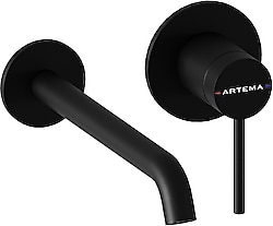 Artema Minimax Round A4354936 Mat Siyah Uzun Ankastre Lavabo Bataryası