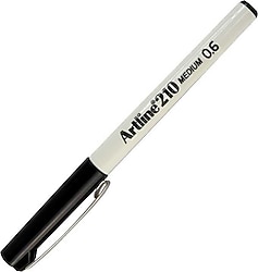 Artline 210 Fineliner Siyah 0.6 mm Orta Uçlu Keçeli Kalem
