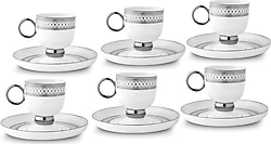 Aryıldız Aurelia Silver 12 Parça 6 Kişilik Kahve Fincan Takımı
