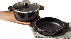 Aryıldız Duo Cast Iron Kahverengi 20 cm Döküm Tencere