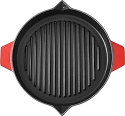 Aryıldız Duo Cast Kırmızı 30 cm Bombe Grill Tava