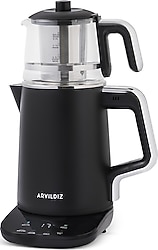 Aryıldız Omega Tea Siyah Cam Demlikli Çay Makinesi