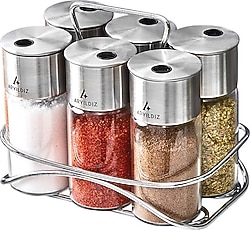 Aryıldız Timeless 130 ml Standlı 7 Parça Baharat Takımı