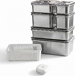 Aryıldız Vacuum & Fresh 14 Parça Çelik Saklama Kabı