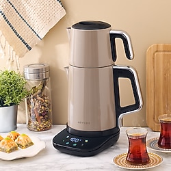 Aryıldız Vision Steel Bej 2200 W Çelik Çay Makinesi