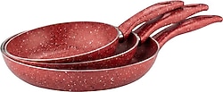 Arzu Çelik Tek Saplı 20-24-28 cm 3'lü Granit Tava Seti