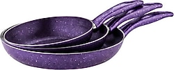 Arzu Çelik Tek Saplı Violet 20-24-28 cm 3'lü Granit Tava Seti