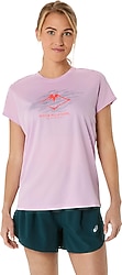 Asics Fujitrail Logo Top 2012C971 Kısa Kollu Bisiklet Yaka Kadın Tişört
