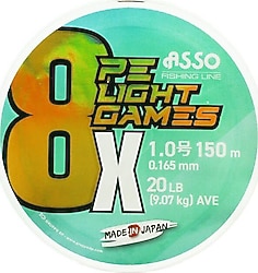 Asso PE 8X Light Games 150 m 0.16 mm 9.07 kg İp Misina