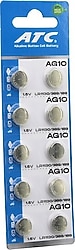ATC AG10 LR1130/389 1.5V 10'lu Alkalin Düğme Pil