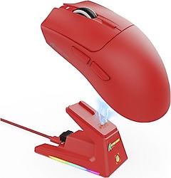 Attack Shark X1 Kırmızı Şarj İstasyonlu Kablosuz Oyuncu Mouse