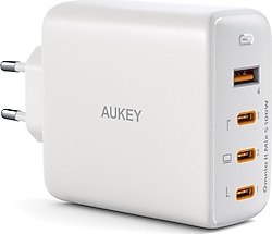 Aukey PA-B7S-WH 100 W Beyaz Hızlı Şarj Adaptörü