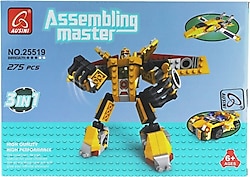 Ausini Assembling Master 3 in 1 273 Parça Sarı Dönüşen Robot 25519