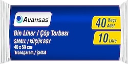 Avansas 40x50 cm Mini Boy Çöp Torbası 40'lı