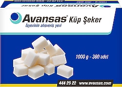 Avansas Küp Şeker 1 kg 360 Adet