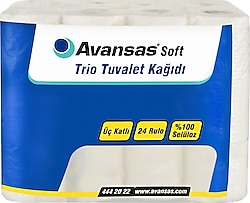 Avansas Soft Trio Pudra Kokulu 24'lü Tuvalet Kağıdı