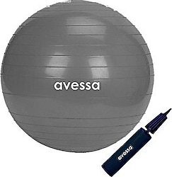 Avessa 65 cm Pompalı Gri Pilates Topu