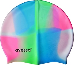 Avessa Gökkuşağı MC105 Pembe Yeşil Silikon Yüzücü Bonesi