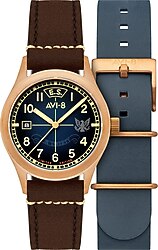 AVI-8 Flyboy Eagle Squadron Automatic Bronze 85th Limited Edition AV-4145-02 Kahverengi Erkek Kol Saati