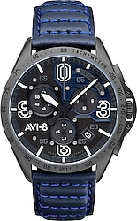 AVI-8 P-51 Mustang Blakeslee Chronograph AV-4077 Deri Kordon Erkek Kol Saati
