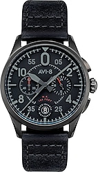 AVI-8 Spitfire Lock Chronograph AV-4089-03 Siyah Erkek Kol Saati