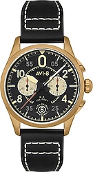 AVI-8 Spitfire Lock Chronograph AV-4089-07 Siyah-Altın Erkek Kol Saati